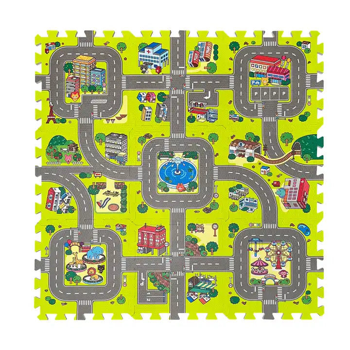 Road Trip Puzzle Play Mat - Theme Design-GraffitiWallArt