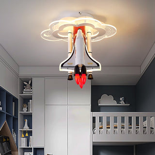 Rocket Astronaut LED Kids Room Ceiling Light-GraffitiWallArt