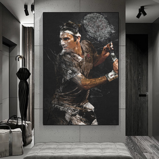 Roger Federer Tennis Legend Canvas Wall Art - Sports Decor-GraffitiWallArt