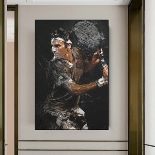 Roger Federer Tennis Legend Canvas Wall Art - Sports Decor-GraffitiWallArt