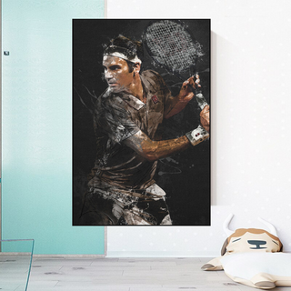 Roger Federer Tennis Legend Canvas Wall Art - Sports Decor-GraffitiWallArt