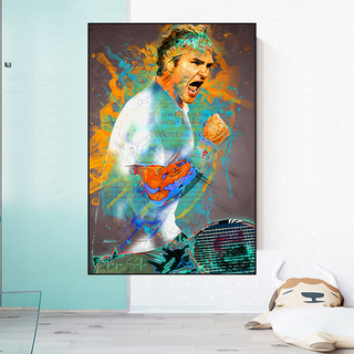 Roger Federer Tennis Legend Canvas Wall Art-GraffitiWallArt