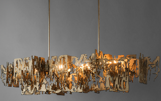 Rust Metal Chandelier: Exquisite Lighting Fixture-GraffitiWallArt