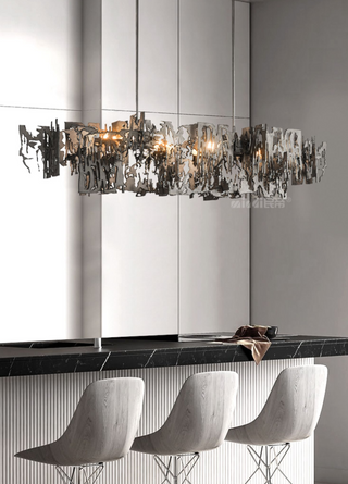 Rust Metal Chandelier: Exquisite Lighting Fixture-GraffitiWallArt