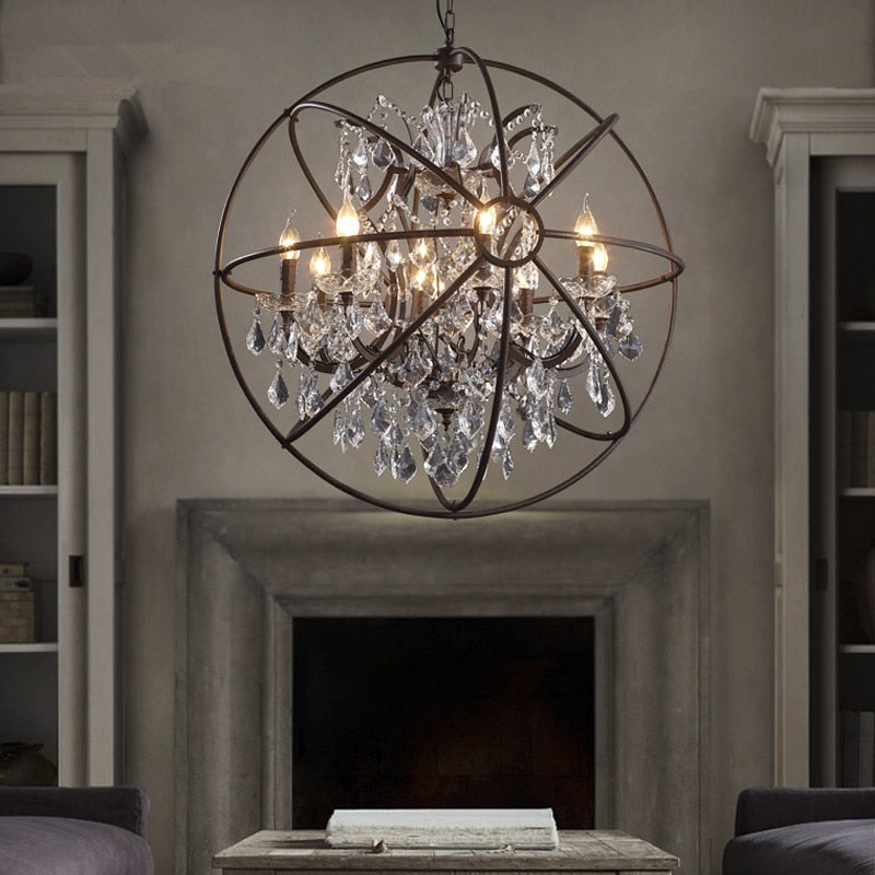 Rustic Orb Chandelier - Rustic and Elegant Lighting-GraffitiWallArt