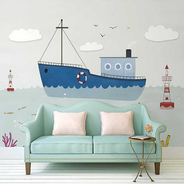Sailing Nursery Wallpaper: Create an Adventurous Nursery-GraffitiWallArt