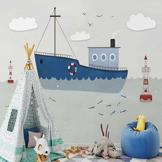 Sailing Nursery Wallpaper: Create an Adventurous Nursery-GraffitiWallArt