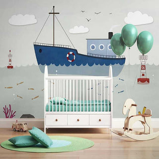 Sailing Nursery Wallpaper: Create an Adventurous Nursery-GraffitiWallArt