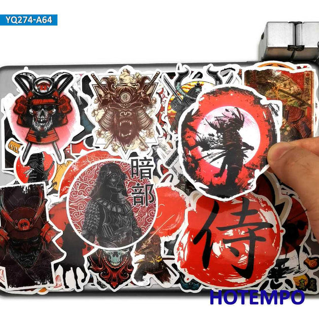 Samurai Bushido Style Stickers - Japan 60-Pack Famous Waterproof-GraffitiWallArt