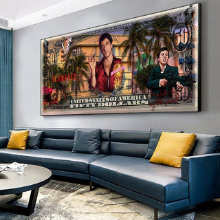 Scarface Canvas Wall Art - Authentic Tony Montana Prints-GraffitiWallArt