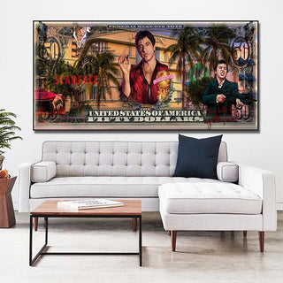 Scarface Canvas Wall Art - Authentic Tony Montana Prints-GraffitiWallArt