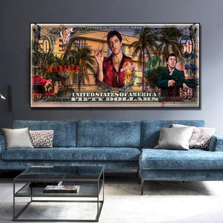 Scarface Canvas Wall Art - Authentic Tony Montana Prints-GraffitiWallArt