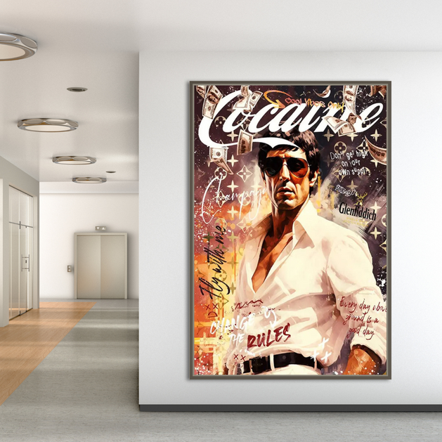 Scarface Canvas Wall Art: Change the rules the Iconic Film-GraffitiWallArt
