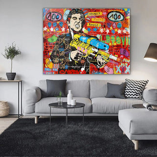 Scarface Pablo Graffiti Canvas Wall Art: Vibrant Masterpiece-GraffitiWallArt