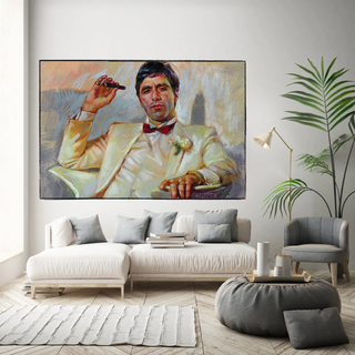 Scarface Pablo Mafia Canvas Wall Art-GraffitiWallArt