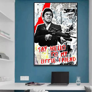 Scarface Tony Montana Poster: Say Hello to my Little friend-GraffitiWallArt