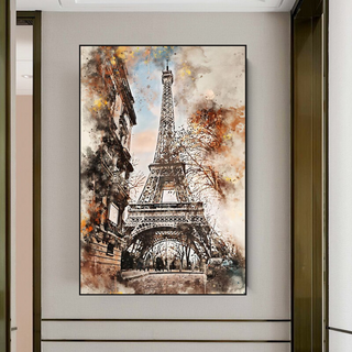 Scenery City Paris Eiffel Tower Landscape Canvas Wall Art-GraffitiWallArt