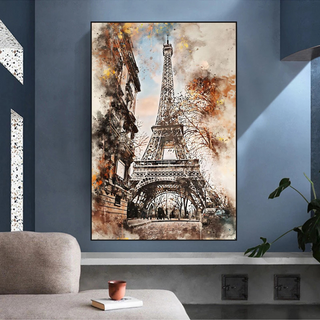 Scenery City Paris Eiffel Tower Landscape Canvas Wall Art-GraffitiWallArt