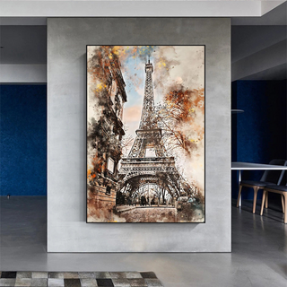 Scenery City Paris Eiffel Tower Landscape Canvas Wall Art-GraffitiWallArt