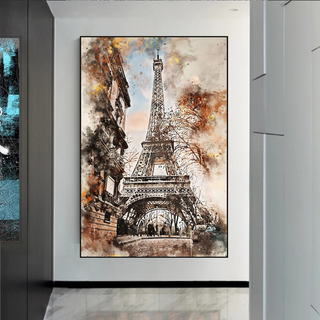 Scenery City Paris Eiffel Tower Landscape Canvas Wall Art-GraffitiWallArt