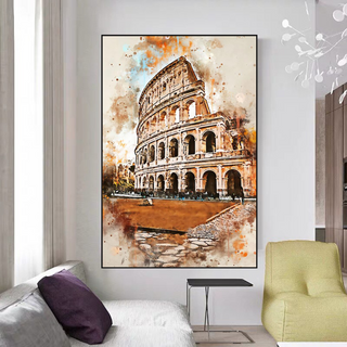 Scenery City Rome Landscape Canvas Wall Art-GraffitiWallArt