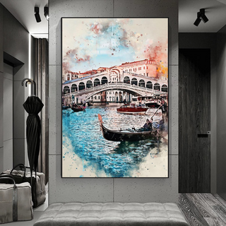 Scenery City Venice Landscape Canvas Wall Art-GraffitiWallArt