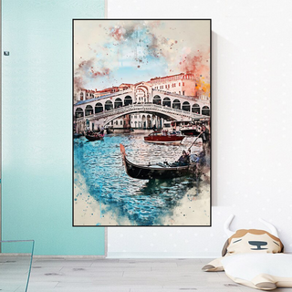 Scenery City Venice Landscape Canvas Wall Art-GraffitiWallArt