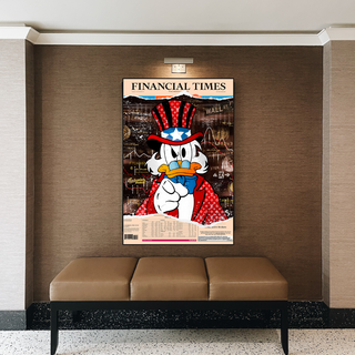 Scrooge McDuck Canvas Wall Art - Financial Times-GraffitiWallArt