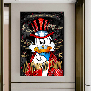 Scrooge McDuck Canvas Wall Art - No Money No Honey-GraffitiWallArt