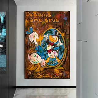 Scrooge McDuck Dreams Come True Millionaire Wall Art Poster-GraffitiWallArt