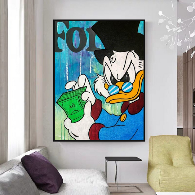 Scrooge McDuck Forbes Canvas Wall Art-GraffitiWallArt