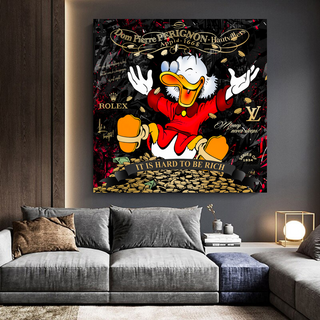 Scrooge McDuck its Hard to be Rich Canvas Wall Art-GraffitiWallArt