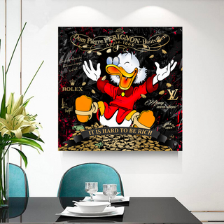 Scrooge McDuck its Hard to be Rich Canvas Wall Art-GraffitiWallArt