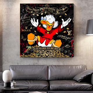 Scrooge McDuck its Hard to be Rich Canvas Wall Art-GraffitiWallArt