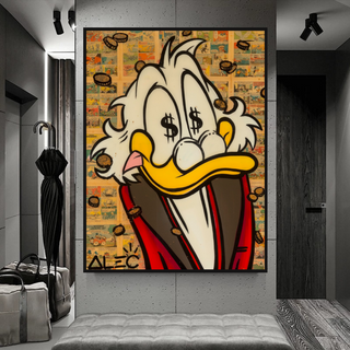 Scrooge McDuck Millionaire by Alec Canvas Wall Art-GraffitiWallArt