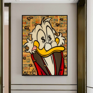 Scrooge McDuck Millionaire by Alec Canvas Wall Art-GraffitiWallArt