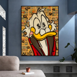 Scrooge McDuck Millionaire by Alec Canvas Wall Art-GraffitiWallArt