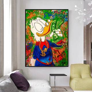 Scrooge McDuck Millionaire Canvas Wall Art-GraffitiWallArt