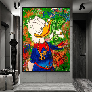 Scrooge McDuck Millionaire Canvas Wall Art-GraffitiWallArt