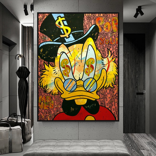 Scrooge McDuck Millionaire Canvas Wall Art-GraffitiWallArt