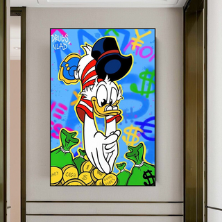 Scrooge McDuck Millionaire Canvas Wall Art-GraffitiWallArt