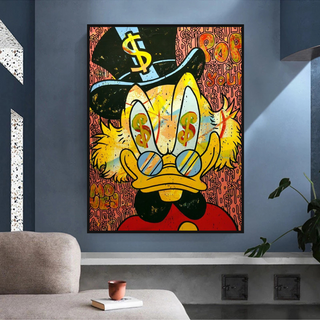 Scrooge McDuck Millionaire Canvas Wall Art-GraffitiWallArt