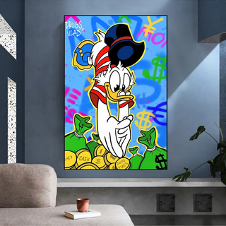 Scrooge McDuck Millionaire Canvas Wall Art-GraffitiWallArt