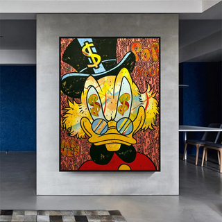 Scrooge McDuck Millionaire Canvas Wall Art-GraffitiWallArt