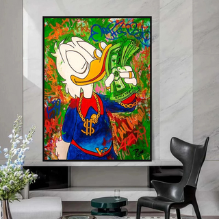 Scrooge McDuck Millionaire Canvas Wall Art-GraffitiWallArt