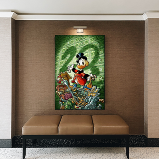 Scrooge McDuck Millionaire Canvas Wall Art-GraffitiWallArt