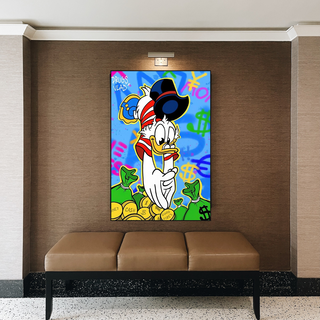 Scrooge McDuck Millionaire Canvas Wall Art-GraffitiWallArt