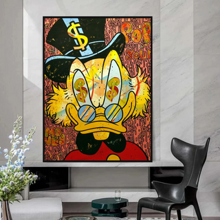 Scrooge McDuck Millionaire Canvas Wall Art-GraffitiWallArt