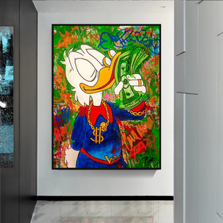 Scrooge McDuck Millionaire Canvas Wall Art-GraffitiWallArt