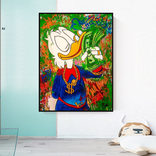 Scrooge McDuck Millionaire Canvas Wall Art-GraffitiWallArt